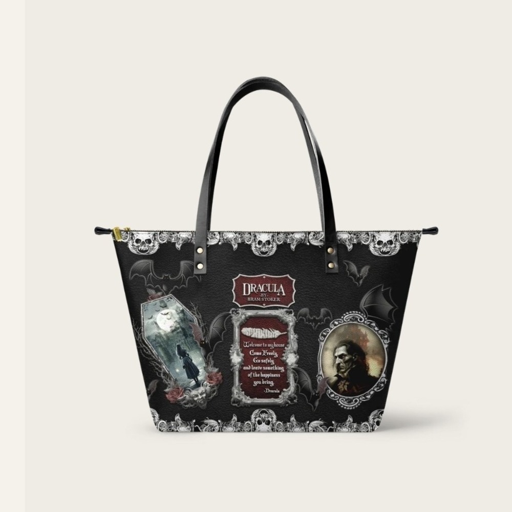 "The Dracula" Tote Bag Vegan Leather New Horror Halloween  Gothic